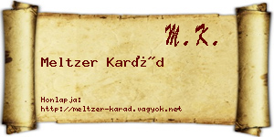 Meltzer Karád névjegykártya